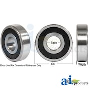 A & I Products Bearing, Ball; 6000 Series, Flat Edge 3" x5" x1" A-6002-2RS-P